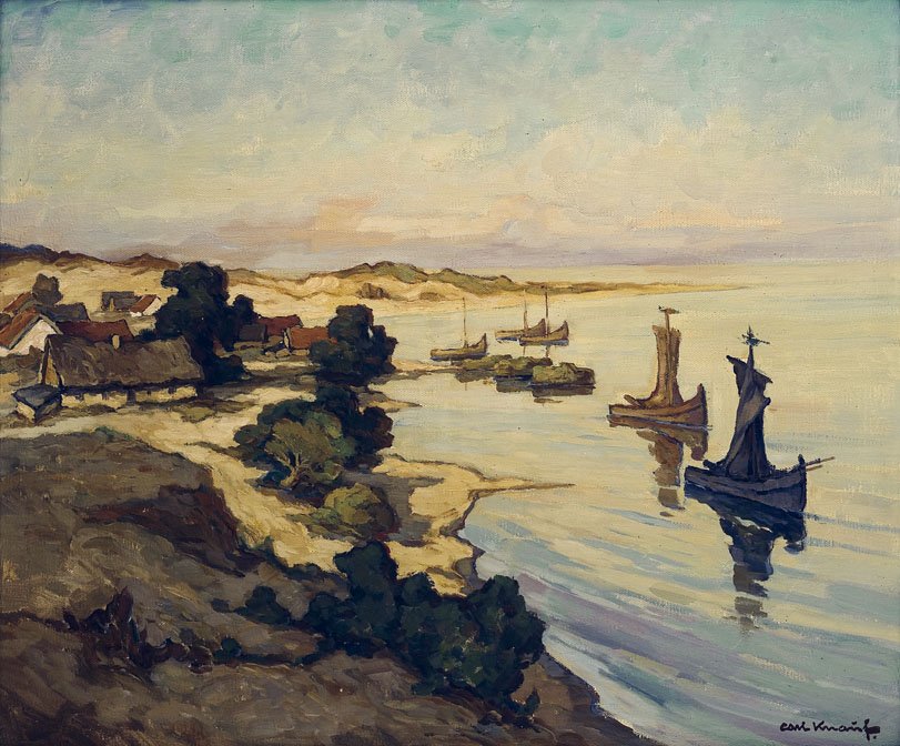 Painting: Boats on the Curonian Lagoon