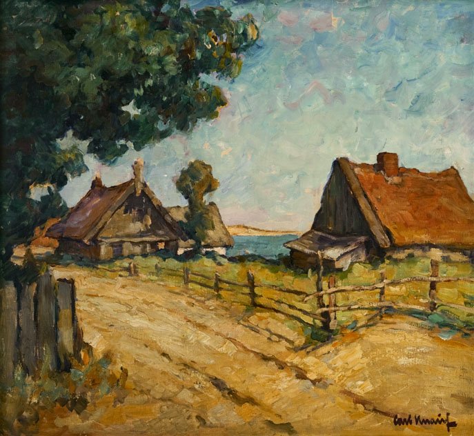 Painting: Fishers' houses in Nidden